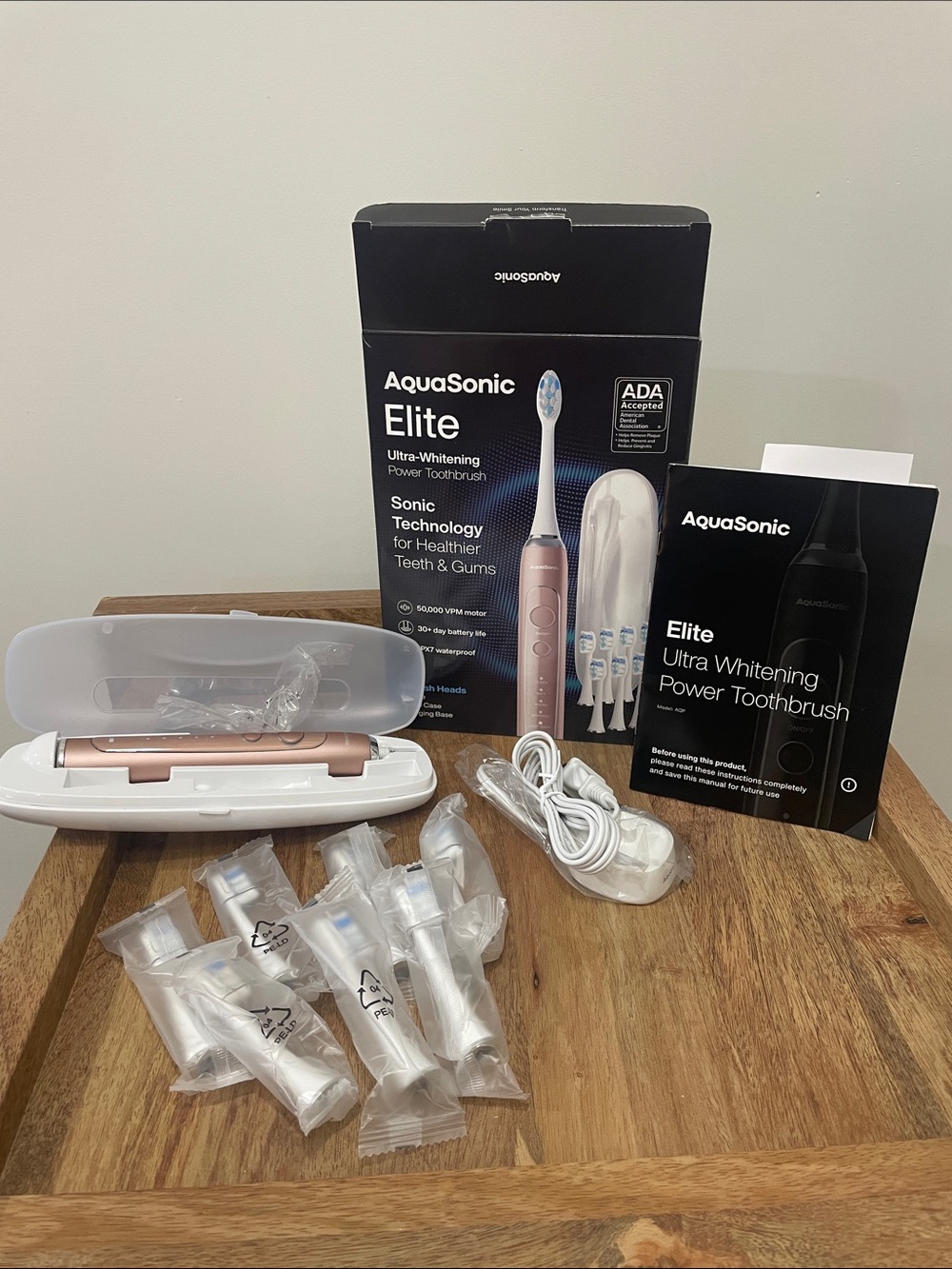 🎆 AquaSonic Elite Ultra-Whitening Power Toothbrush - Rose Gold